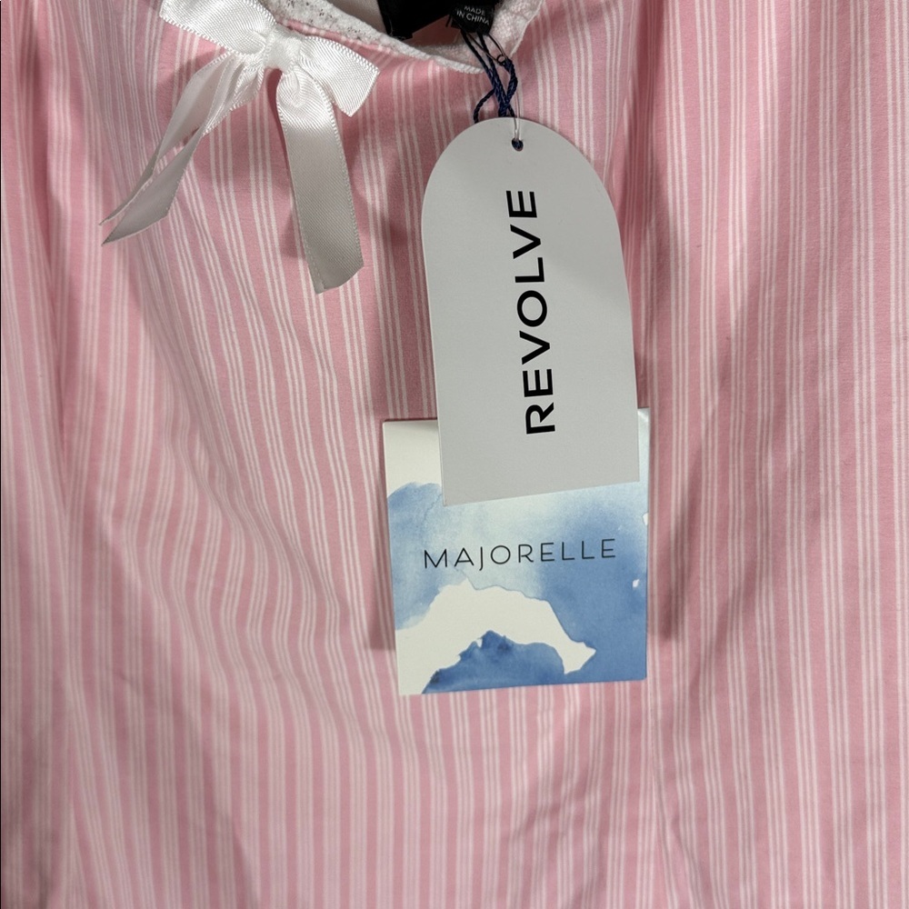 MAJORELLE Cynthia Mini Dress in Pink & White Stripe - Picture 6 of 8